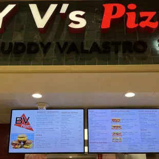 Buddy V's menu!