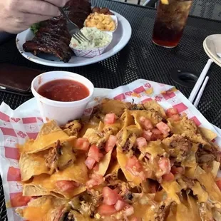 Nachos on the patio with iced tea... delicious!