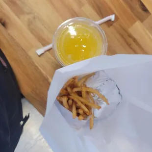 french fries and a drink