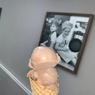 a cone of ice cream