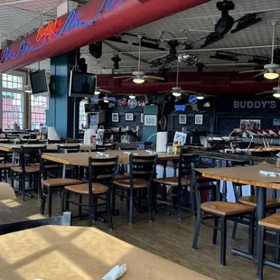 Nice dining area upstairs with a view!