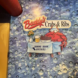 the sign for the restaurant