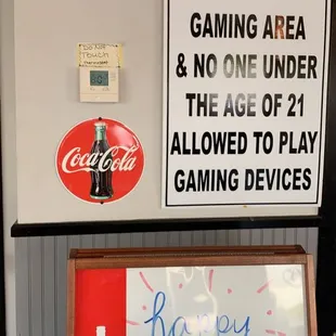 a sign for a game