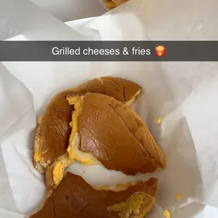grilled cheeses and fries