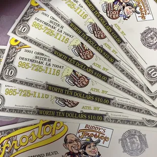 We have gift cards all year.