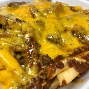 Large chili cheese fries.