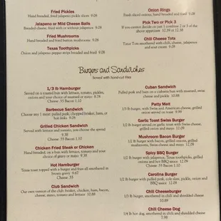 Menu as of 10/7/2022