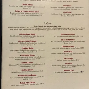 Menu as of 10/7/2022