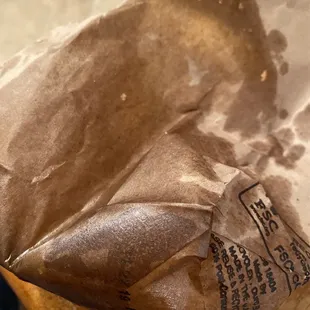 Greasy onion ring bag.