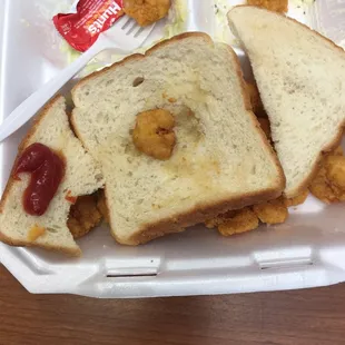 Presentation is key!!! Look at this mess!!! One slice of bread cut the other slice is whole