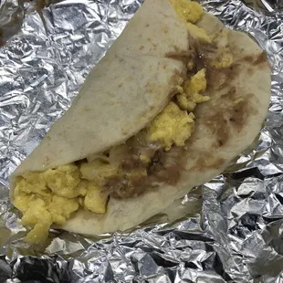 Egg Bean &amp; Cheese Taco