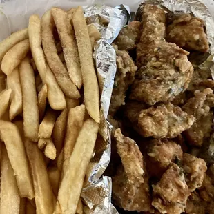 fried chicken and french fries