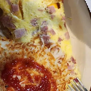 Ham and cheese omelet