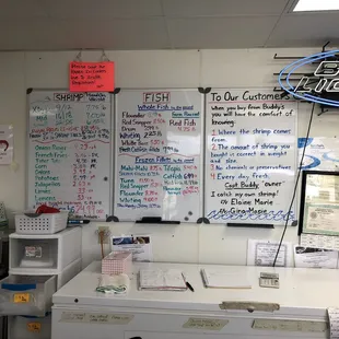 a counter with a lot of items on it