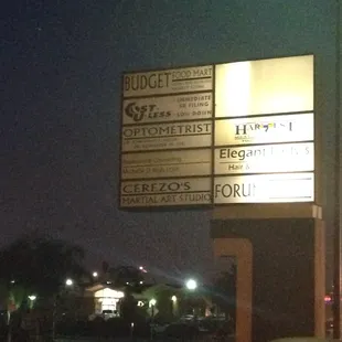 street signs at night