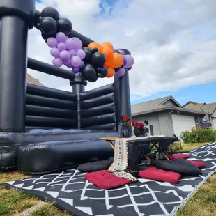Bounce castle with garland