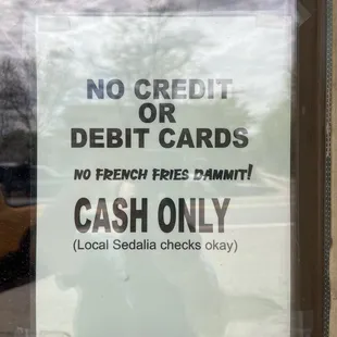 Just to be clear they are CASH ONLY