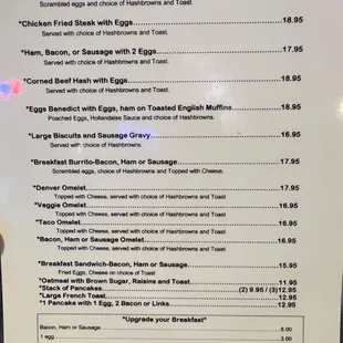 Breakfast Menu