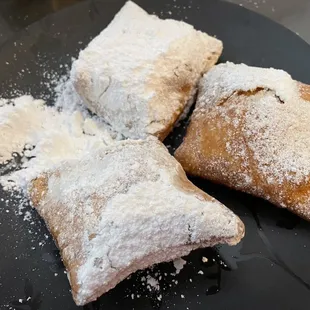 Closeup on their Cafe Du Monde style beignets