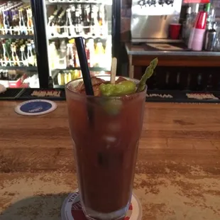 a bloody drink on a table