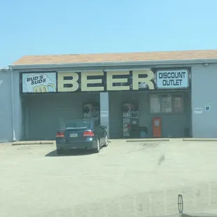 a car parked in front of a store