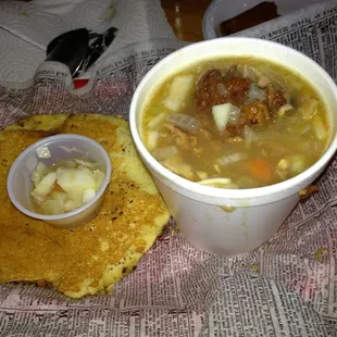Bean soup and Johnny cake