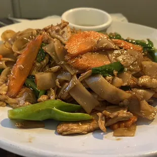 a plate of stir fried vegetables
