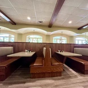 Spacious booth seating