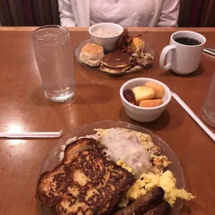Sunday buffet. OMG! Yes, that is sausage gravy poured over hash browns etc! Incredible.
