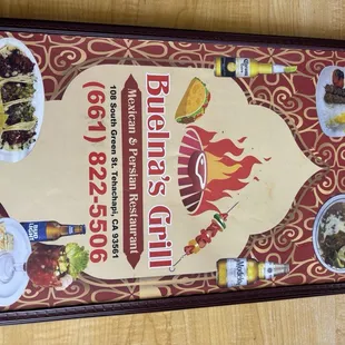 menu, pizza