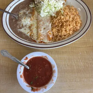 Taco and enchilada