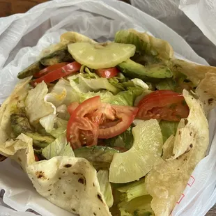 Avocado Salad. Gross iceberg lettuce, and canned pineapple.  Who puts pineapple on a salad? Let alone canned pineapple. Disgusting.