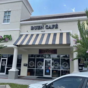 the front of the restaurant