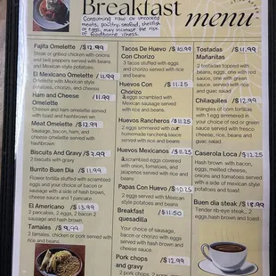 menu