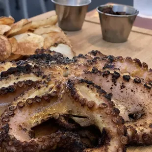 Grilled octopus, first time time having it this way and it didn't disappoint. Very Flavorful