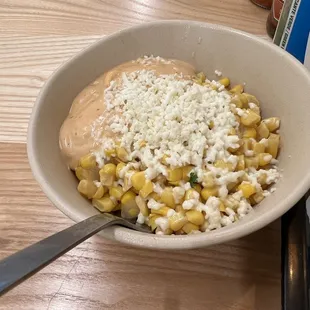 Esquites - mildly spicy and so delicious