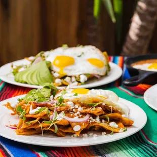two plates of mexican food