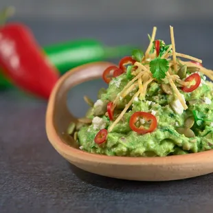 a bowl of guacamole