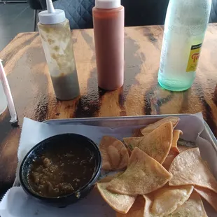 The salsa and chips are really, really good! Best salsa in the world!