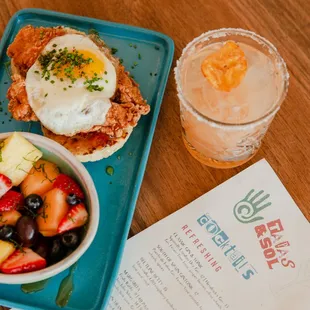 The Chicken Biscuit and Andalusian Dog cocktail. Brunch Sat &amp; Sun 11am-3pm.