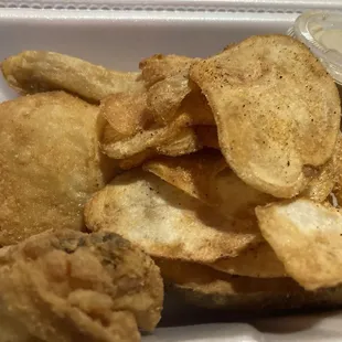 Chickens and homemade chips