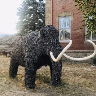 Mammoth sculpture in front yard