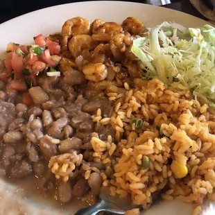 Shrimp rice and beans