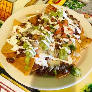 Nachos with ground beef