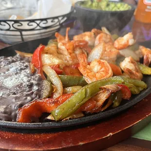 Shrimp fajitas