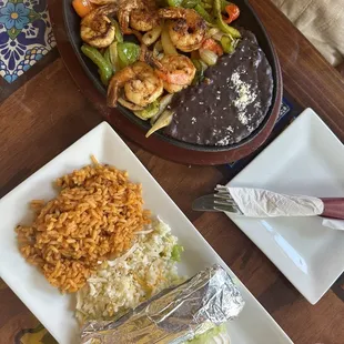 Shrimp Fajitas - they don't have this on the menu but you can ask for it!