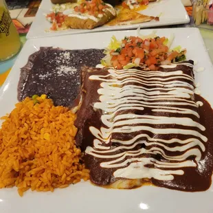 Mole Shrimp Enchiladas