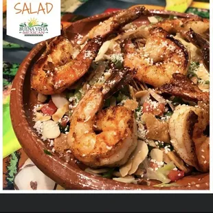 Mexican salad with shrimp