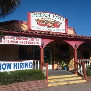 the front of the restaurant