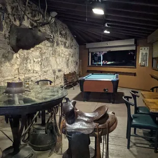 Outdoor covered smoking area.